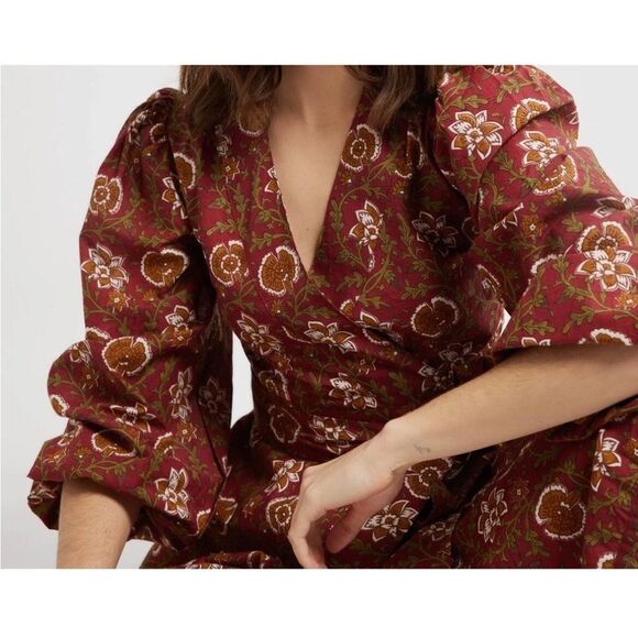 Mille Nan Wrap Dress in Cinnabar Medium NWT $298 - Picture 7 of 8